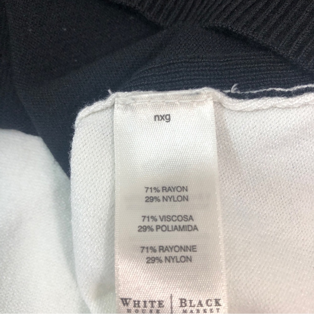 White House Black Market Pearl Embellished Stripe Sleeve Sweater XS - Picture 5 of 6